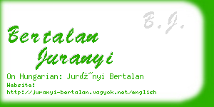 bertalan juranyi business card